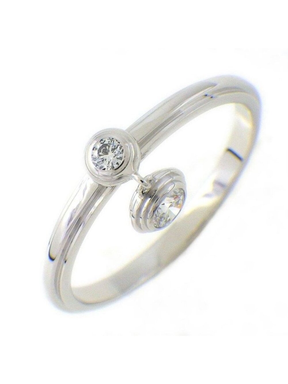 Cartier Ring D'amour Diamants Legers Drop Point Diamond 18k White Gold